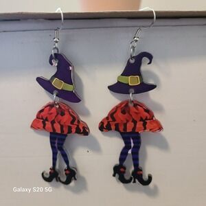 Witch Hat Earrings Halloween Costume Dangle Drop‎ Whimsical Fun Holiday
